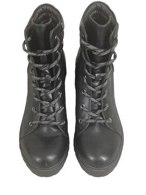 Black Lace-Up Women's Boots